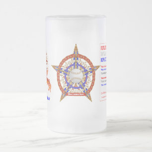 Caneca De Cerveja Vidro Jateado O basebol 2 ADICIONA a opinião da Nome-Foto minha