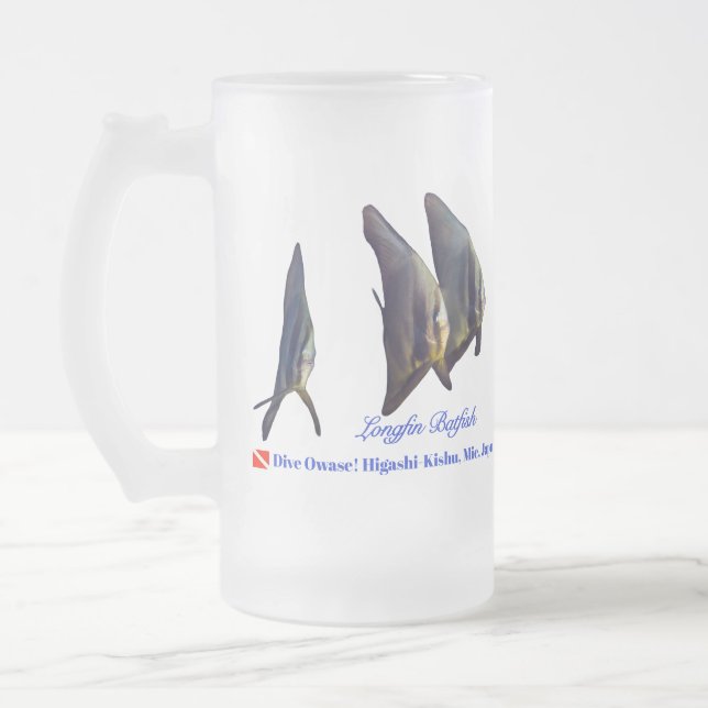 Caneca De Cerveja Vidro Jateado O Batalhão de Longfin Cute (Esquerda)