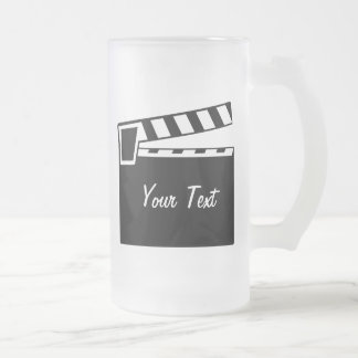 Caneca De Cerveja Vidro Jateado O conselho de Clapperboard da ardósia do filme