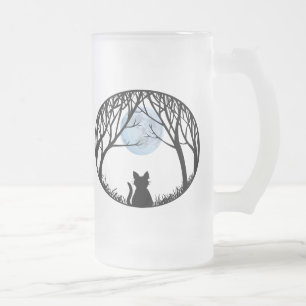 Caneca De Cerveja Vidro Jateado O gato gordo do vidro de cerveja do gato agride