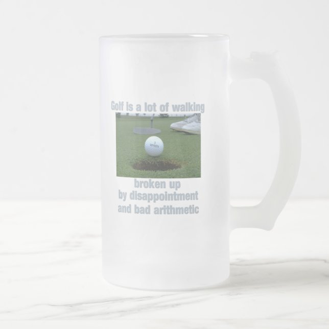 Caneca De Cerveja Vidro Jateado O golfe é muito passeio (Direita)