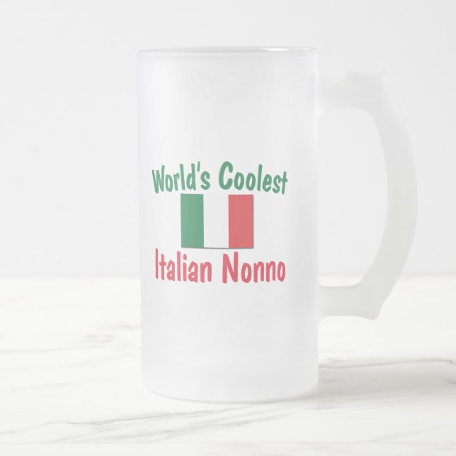 Caneca De Cerveja Vidro Jateado O italiano o mais fresco Nonno (Direita)