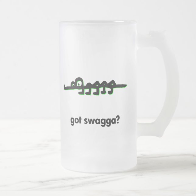 Caneca De Cerveja Vidro Jateado O jacaré ficou agga (Direita)