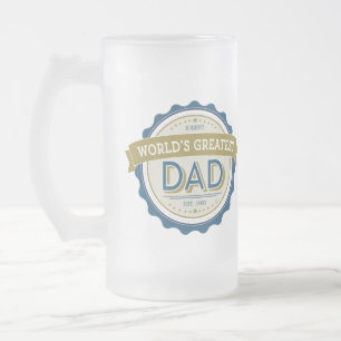 Caneca De Cerveja Vidro Jateado O maior Pai de cerveja do mundo