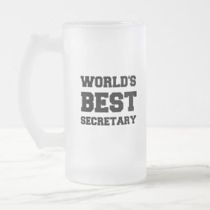 CANECA DE CERVEJA VIDRO JATEADO O MELHOR SECRETÁRIO DO MUNDO