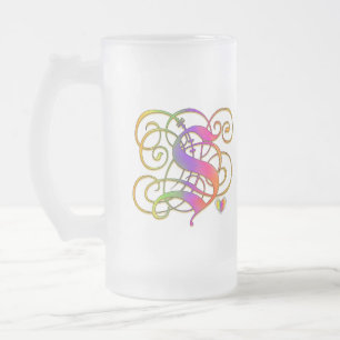 Caneca De Cerveja Vidro Jateado O monograma "arco-íris gótico" de S agride copos