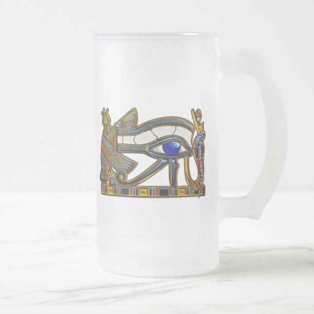 Caneca De Cerveja Vidro Jateado O Olho de Horus (Direita)