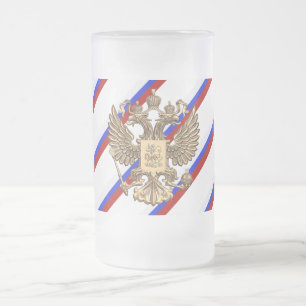 Caneca De Cerveja Vidro Jateado O russo listra a bandeira