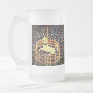 Caneca De Cerveja Vidro Jateado O Unicórnio em cativeiro