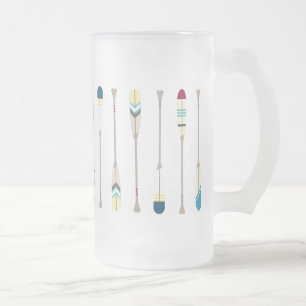 Caneca De Cerveja Vidro Jateado Oars de Vintage