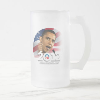 Caneca De Cerveja Vidro Jateado Obama 2012