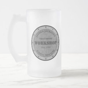 Caneca De Cerveja Vidro Jateado Oficina da Loja de Efeito Texturizado Galpão Cave