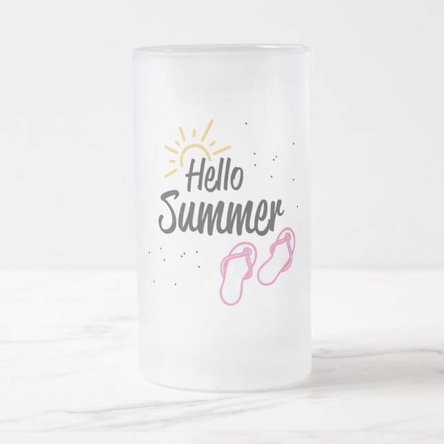 Caneca De Cerveja Vidro Jateado Olá Summer (Centro)