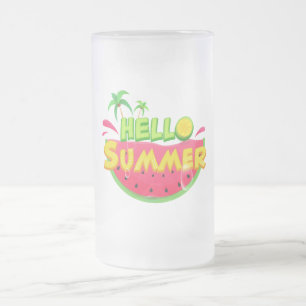 Caneca De Cerveja Vidro Jateado Olá Summer Watermelon