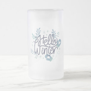 Caneca De Cerveja Vidro Jateado Olá Winter