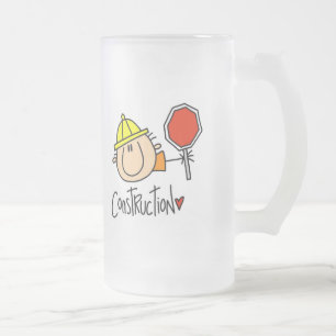 Caneca De Cerveja Vidro Jateado Operário da Construção Civil