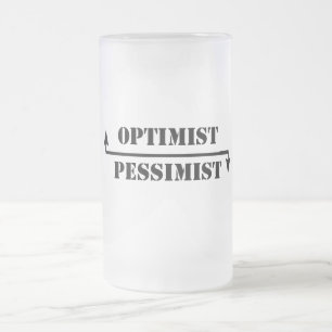 Caneca De Cerveja Vidro Jateado optimista/pessimista