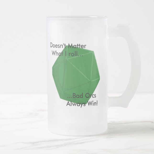 Caneca De Cerveja Vidro Jateado Orc mau (Direita)