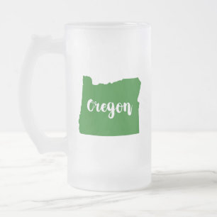 Caneca De Cerveja Vidro Jateado Oregon State Green