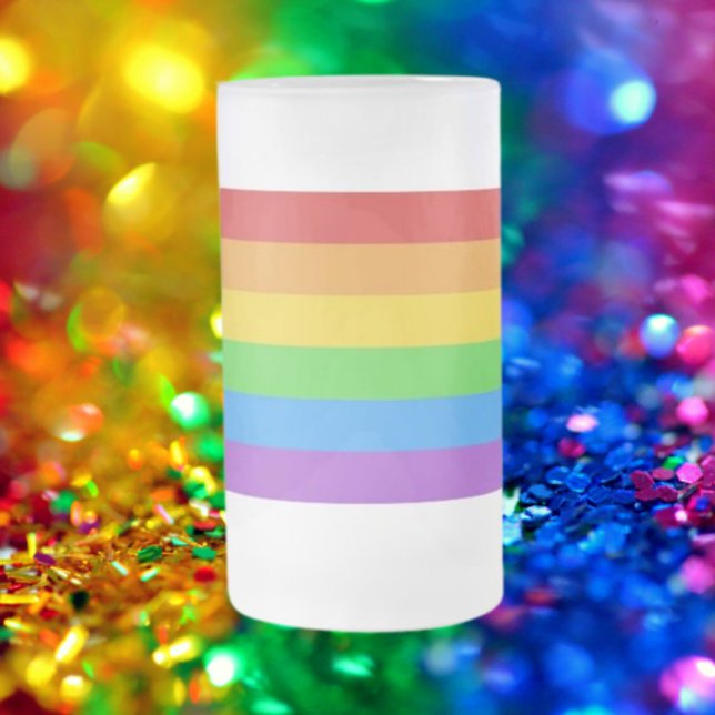 Caneca De Cerveja Vidro Jateado Orgulho Congelado: Bandeira Arco-íris (Criador carregado)
