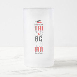 Caneca De Cerveja Vidro Jateado Orgulho do meu Fosco do Patrimônio Trinbagoniano M