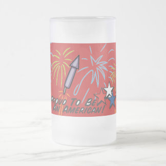 Caneca De Cerveja Vidro Jateado Orgulhoso Americano -