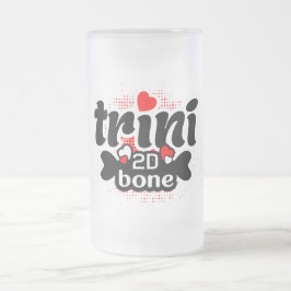 Caneca De Cerveja Vidro Jateado Orgulhoso Trini 2D Bone Divertido Ditado Trinitári