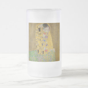 Caneca De Cerveja Vidro Jateado Os amantes beijando o abraço de Gustav Klimt