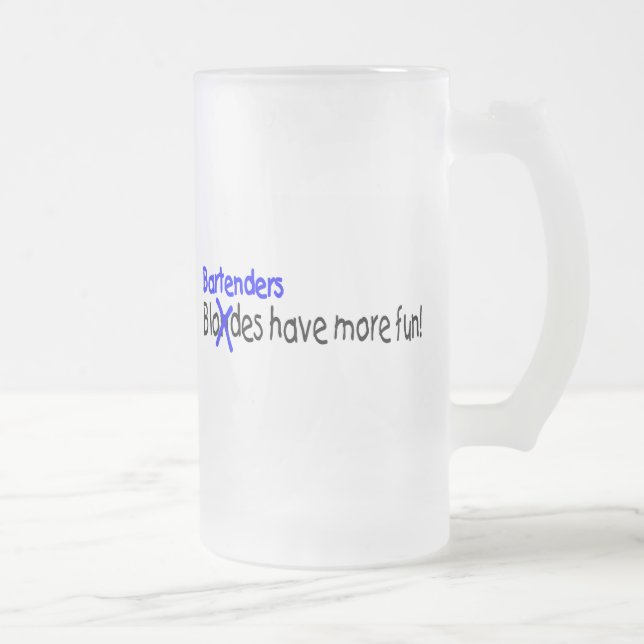 Caneca De Cerveja Vidro Jateado Os barman têm mais divertimento (Direita)