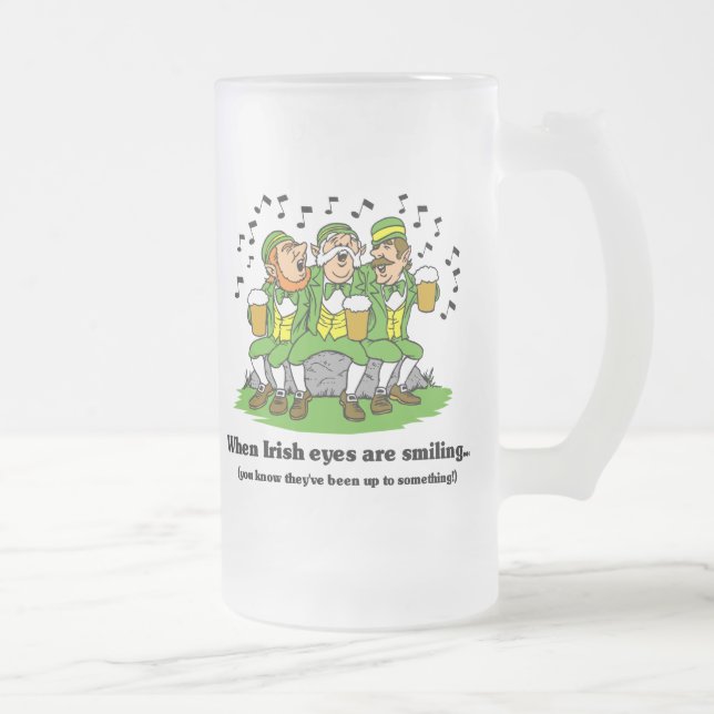 Caneca De Cerveja Vidro Jateado Os olhos irlandeses estão sorrindo (Direita)