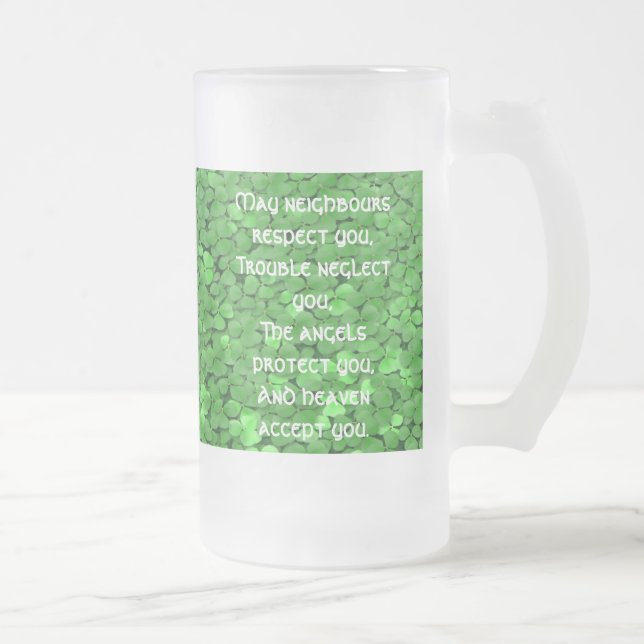 Caneca De Cerveja Vidro Jateado Os Vizinhos Irlandeses De Bênção Mug-May Respeitam (Direita)