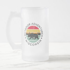 Caneca De Cerveja Vidro Jateado Outdoor Adventures Wisconsin