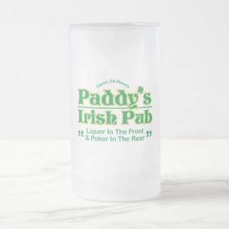 CANECA DE CERVEJA VIDRO JATEADO PADDY'S IRISH PUB