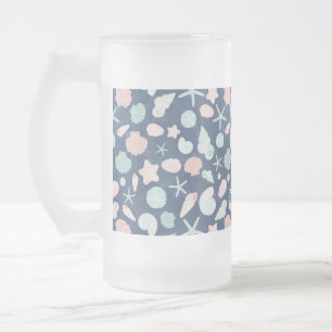 Caneca De Cerveja Vidro Jateado padrão das conchas