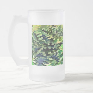 Caneca De Cerveja Vidro Jateado Padrão de Camuflagem Verde e Azul