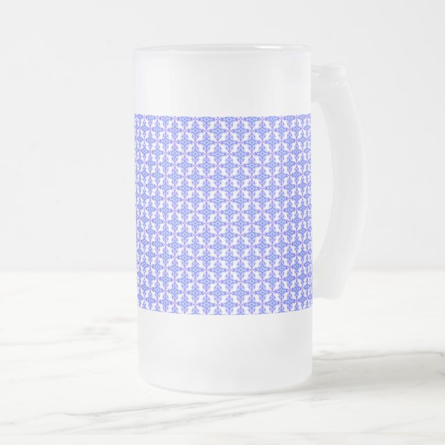 Caneca De Cerveja Vidro Jateado Padrão de Design Floral (Frente Esquerda)