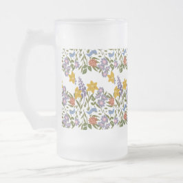 Caneca De Cerveja Vidro Jateado Padrão de Flores