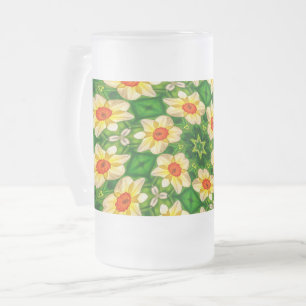 Caneca De Cerveja Vidro Jateado Padrão de Flores de páscoa