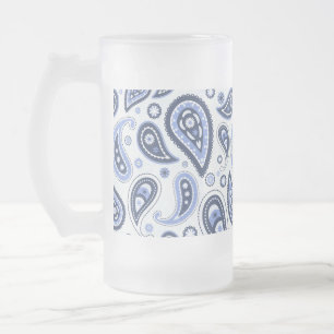 Caneca De Cerveja Vidro Jateado Padrão de salto azul