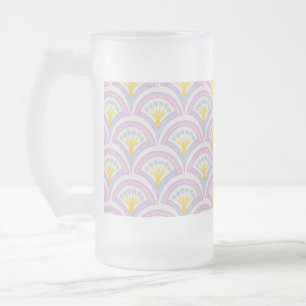 Caneca De Cerveja Vidro Jateado Padrão de vieira pastel