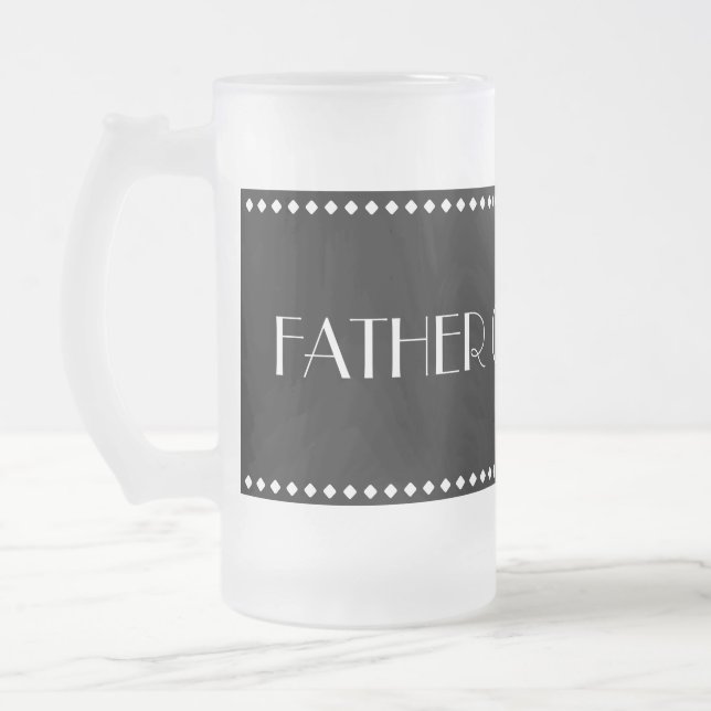 Caneca De Cerveja Vidro Jateado Padre Fosco Mug (Esquerda)