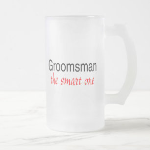 Caneca De Cerveja Vidro Jateado Padrinho de casamento esperto