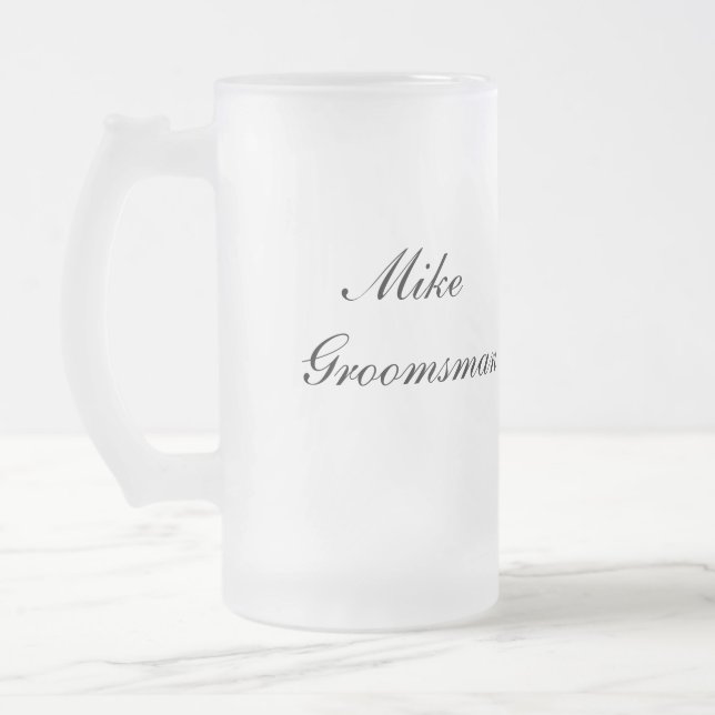 Caneca De Cerveja Vidro Jateado Padrinho de casamento personalizado (Esquerda)