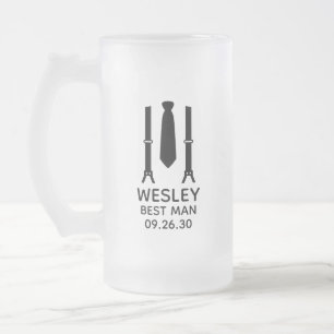 Caneca De Cerveja Vidro Jateado Padrinho de Smoking