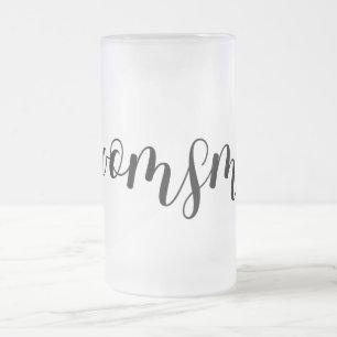 Caneca De Cerveja Vidro Jateado Padrinho Elegante Moderno