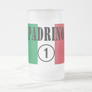 Caneca De Cerveja Vidro Jateado Padrinho italianos: ONU de Padrino Numero