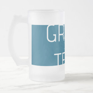 Caneca De Cerveja Vidro Jateado padrinho noivo equipe cinza azul branco solteirão