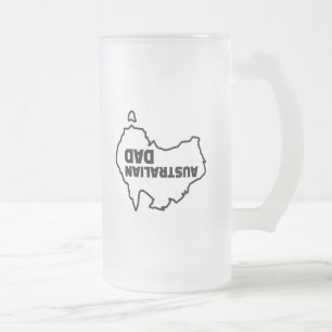 Caneca De Cerveja Vidro Jateado Pai australiano - Engraçado Beer Mug por um Pai a
