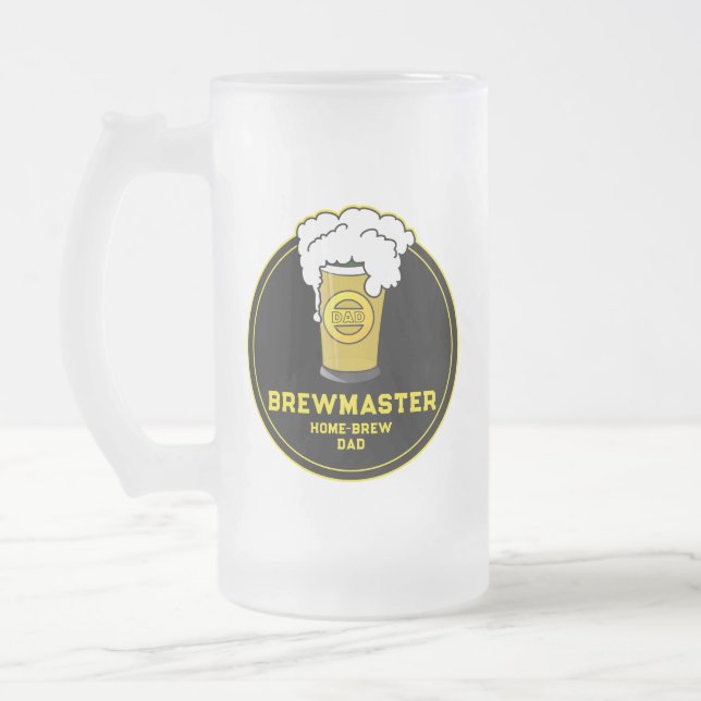Caneca De Cerveja Vidro Jateado Pai Brewmaster Beer home-brew (Esquerda)