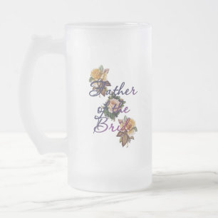 Caneca De Cerveja Vidro Jateado Pai Da Noiva Floral